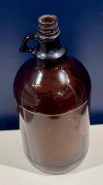Glorious Vintage Amber Glass Jug with Handle 1 Gallon Storage Bottle